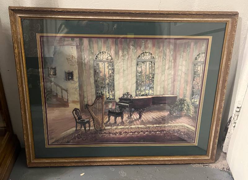 lot 93 image: Exquisite Framed and Matted Garden Print 36 X 44