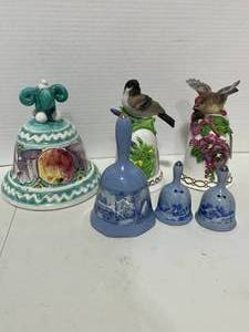 lot 67 image: Lot of Bells and Music Boxes 4 Bells and 2 Bird Music Boxes