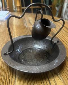 lot 105 image: Cute Copper Ewer and Dish 5