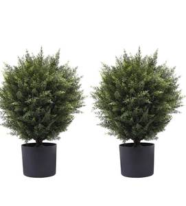 lot 110 image: Artificial Cedar Plants 2 Pack 21 $89.99 Retail - Brand New