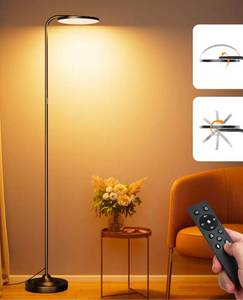 lot 118 image: Sibrille LED Floor Lamp 36W Modern Black $69.99 Retail - Brand New