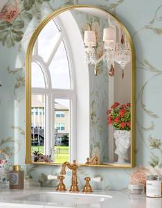 lot 121 image: Gold Arch Mirror 22 x 30 $81.99 Retail - Brand New