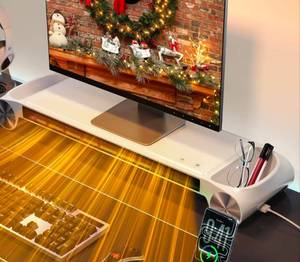 lot 122 image: Desk Space Heater 330W 2 in 1 Monitor Stand $69.99 Retail - Brand New