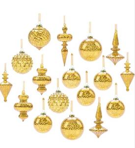 lot 175 image: Set of 16 Gold Christmas Bulbs $39.99 Retail - Brand New
