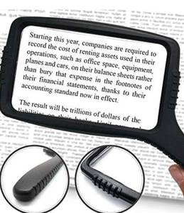 lot 188 image: Large Rectangle Magnifying Glass for Reading - Brand New