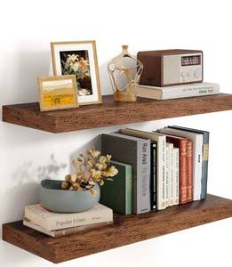 lot 206 image: Floating Shelves Brown 24 W 8 Deep 2 Pack $49.99 Retail - Brand New