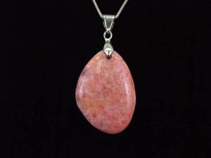 lot 24 image: .925 Sterling Silver Rhodochrosite Pendant Necklace