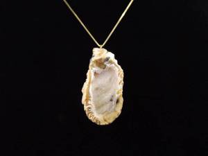lot 29 image: .925 Sterling Silver Geode Vermeil Pendant Necklace