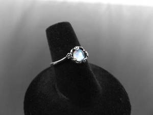 lot 52 image: NEW .925 Sterling Silver Moonstone Crystal Ring Size 6