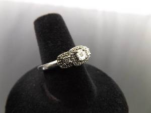 lot 64 image: .925 Sterling Silver Diamond Accented Ring Size 7