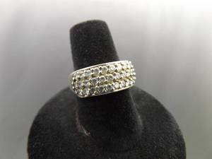 lot 73 image: .925 Sterling Silver Zirconia Band Ring Size 7