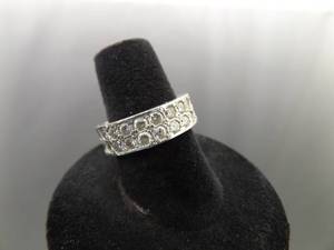 lot 74 image: .925 Sterling Silver Zirconia Band Ring Size 6.5