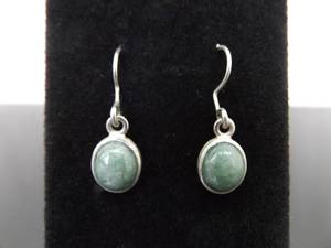 lot 83 image: .925 Sterling Silver Aventurine Dangle Hook Earrings