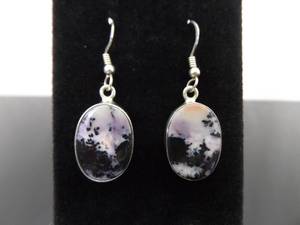 lot 90 image: .925 Sterling Silver Buffalo Turquoise Dangle Hook Earrings