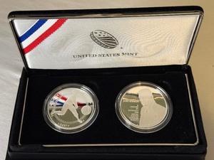 lot 6 image: 2022 Negro League Soul of Baseball SILVER Dollar Coin and Jackie Robinson Siver Medal Set - 2 coins - original package with COA