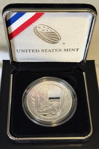 lot 11 image: 2021 P-National Law Enforcement Memorial & Museum Proof SILVER Dollar - original package with COA