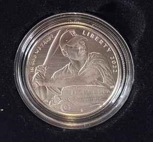 lot 25 image: 2022 Negro Leagues Soul of Baseball Commemorative Uncirculated Clad Half Dollar - original package with COA