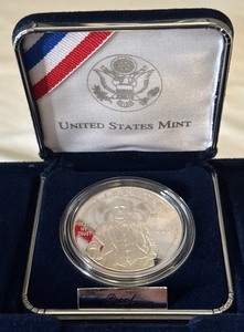 lot 36 image: 2004 P-Thomas Alva Edison Commemorative Proof SILVER Dollar - original package with COA