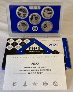 lot 42 image: 2022 American Women Quarters Proof Set - 5 coins - original package with COA