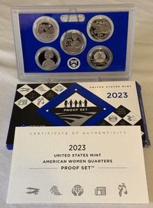 lot 43 image: 2023 American Women Quarters Proof Set - 5 coins - original package with COA