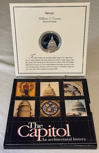 lot 48 image: 1994 US Capitol Commemorative Proof SILVER Dollar - original package with COA