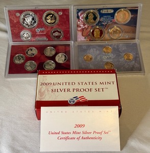lot 58 image: 2009 SILVER Proof Set (18 coins) - original package with COA