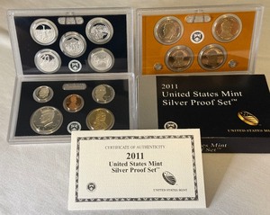lot 60 image: 2011 SILVER Proof Set (14 coins) - original package with COA