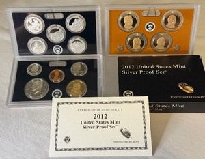 lot 61 image: 2012 SILVER Proof Set (14 coins) - original package with COA