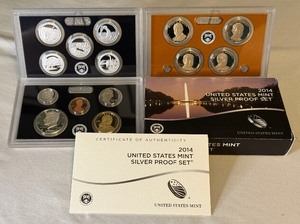 lot 62 image: 2014 SILVER Proof Set (14 coins) - original package with COA
