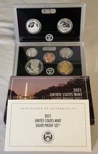 lot 63 image: 2021 SILVER Proof Set (7 coins) - original package with COA