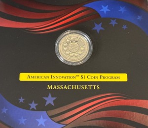 lot 71 image: 2020 S-American Innovations - $1 Coin REVERSE Proof - Massachusetts - original package with COA