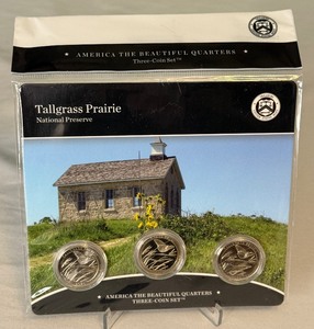 lot 91 image: 2020 America The Beautiful Tallgrass Prairie 3 Coin Set - original package