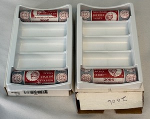 lot 102 image: (2) P&D 2006 Monticello Westward Journey Nickel Series 2 Roll Sets - 2 boxes of 2 rolls each, original package