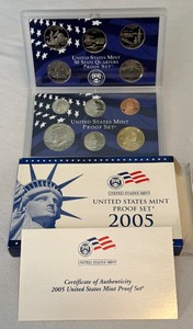 lot 127 image: 2005 Proof Set (11 coins) - original package with COA
