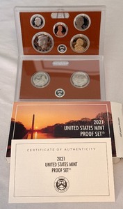 lot 133 image: 2021 Proof Set (7 coins) - original package with COA