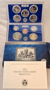 lot 134 image: 2022 Proof Set (10 coins) - original package with COA