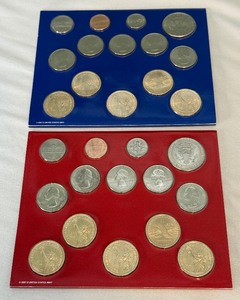 lot 140 image: P&D Two (2) 2010 US Mint Uncirculated Coin Sets (28 Coins) - original govt package (OGP)