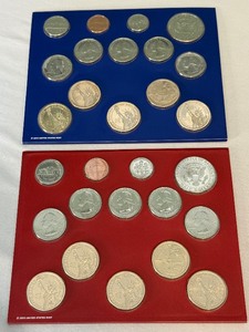 lot 143 image: P&D Two (2) 2014 US Mint Uncirculated Coin Sets (28 Coins) - original govt package (OGP)