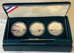 1994 US Veterans Commemorative SILVER Dollars - 3 Coin Set - original package with COA