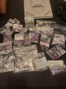 lot 3J image: Collection of Amethyst Gemstone Beads in Assorted Shapes and Sizes