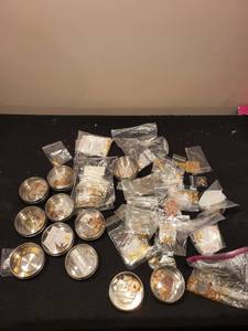 lot 137J image: Collection of Jewelry Making Findings, Charms, and Beads in Decorative Box