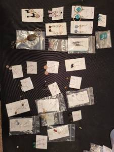 lot 157J image: Collection of Handmade Sterling Silver Gemstone Jewelry Earrings and Necklaces