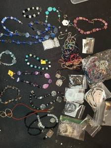 lot 160J image: Assorted Beaded and Gemstone Jewelry Collection with Necklaces and Bracelets