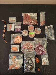 lot 164J image: Collection of Assorted Semi-Precious Stone Beads and Findings for Jewelry Making