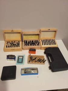 lot 184J image: Collection of Metal Letter and Number Punch Sets with Metalworking Tools