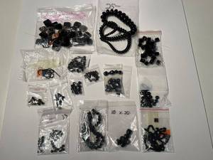 lot 63J image: Collection of Black Gemstone and Glass Beads in Various Sizes and Shapes