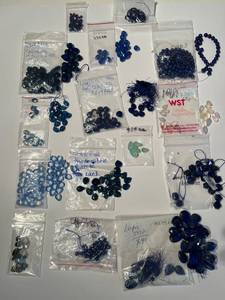 lot 70J image: Collection of Assorted Blue Gemstone and Glass Beads for Jewelry Making