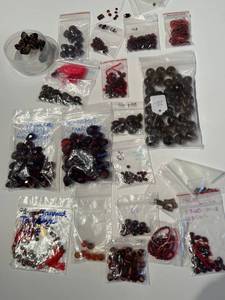 lot 71J image: Collection of Garnet and Red Gemstone Beads and Strands Assorted Sizes