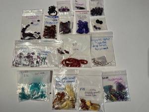 lot 73J image: Collection of Assorted Gemstone Beads in Mixed Sizes and Colors