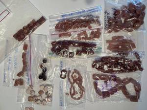 lot 84J image: Collection of Russian Sunstone Polished Gemstone Beads and Cabochons